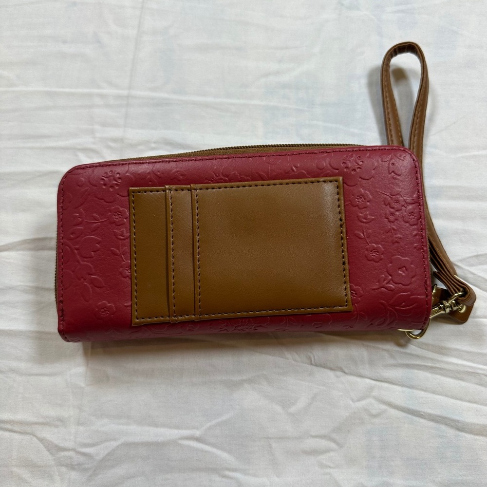 Stone Mountain Floral Embossed Zip Around Wallet Wristlet - Picture 3 of 6